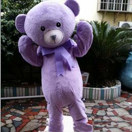 Halloween purple teddy bear Mascot Costume Top Quality Cartoon animal theme character Carnival Unisex Adults Outfit Christmas Birthday Party Dress