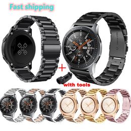 Universal 22mm 20mm Metal Wrist Straps for Samsung Gear S3 S2 Fit Huawei GT 2 Watch 42mm 46 Band 40 44mm Bracelet Accessories with Bands Links Remover