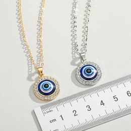 Necklaces for Women New Original Turkish Devil Eye Necklace Diamond Round Blue Eyes Pendant Jewellery Gift Wholesale