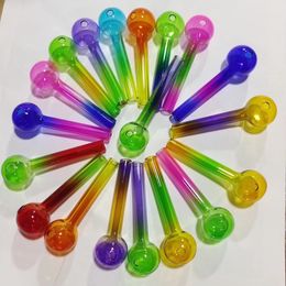 Wholesale Glass Oil Burner Pipe cheap 4inch Rainbow Pyrex Colorful quality Great Tube tubes Nail tips smoking pipe