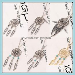 Pendant Necklaces & Pendants Jewelry Fashion Dreamcatcher Necklace Feather Tassels S526 Drop Delivery 2021 Is9Em