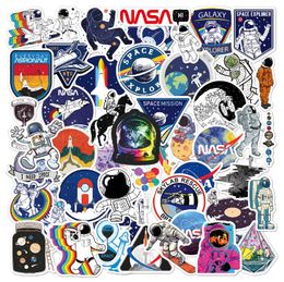 50Pcs Mixed Space Explorer Galaxy Stickers 2 Group Spaceman Rocket Nasa Sticker Skateboard Guitar Car Laptop Pad Bicycle Motorcycle PS4 Phone Luggage Decals