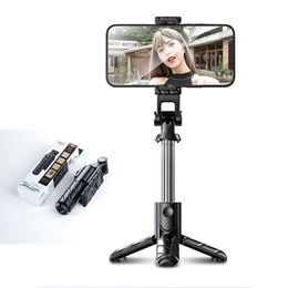 Monopods Selfie Stick Bluetooth-Compatible Mini Expandable Integrated Anti-Shake Remote Stainless Steel Material Tripod for Phone Stand