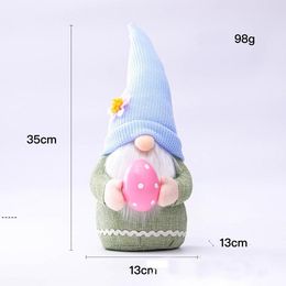 NEWNew Easter Decorations Pink Ears Gnome Faceless Bunny Plush Doll Ornaments For Kids Women Men Home Decoration RRB12308