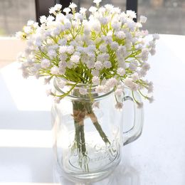 Decorative Flowers & Wreaths 1Bunch Artificial Flower Wedding Decoration White Floret Scene Vase Garden Home Decor 20cm Babysbreath Bouquet