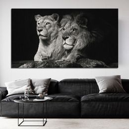 African Black Lion Leopard Animal Posters and Prints Canvas Painting Wall Pictures For Living Room Interior Cuadros Home Decor