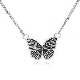 Retro Sweater Chain Metal Butterfly Lady Necklace Fashion Valentine Gift Pendant Clavicle