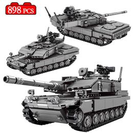 City Military WW2 Main Battle Tank Model Building Blocks Creator Technical Weapon Chariot Soldier Bricks Toys For Children Gifts Q0624