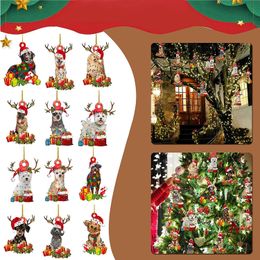 Wooden Pendants Christmas Decorations Dog Wood Pendant Home Christmas Tree Ornaments Pet tag XD24818