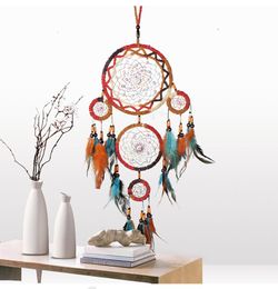 Decorative Objects & Figurines Feather Dream Catcher Net Valentine's Day Gift Nordic Source Light Luxury Boho Decoration Home Outdoor