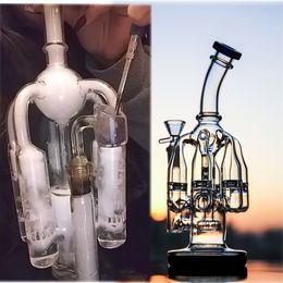 9.5inchs Recycler dab teçhizatlar nargile kalın cam su bongs yerçekimi bong obdbler sigara içme aksesuar su boruları ile 14mm kase en iyi kalite