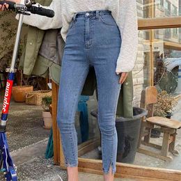 Autumn Streetwear Skinny Cropped Jeans Slim Women Denim Trousers Stretch High Waist Pencil Pants Vaqueros Mujer 10404 210512