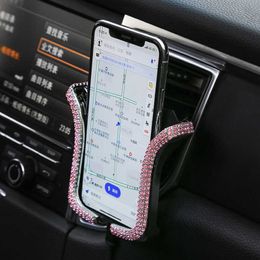 Universal Cell Phone Holder with Crystal Car Air Vent Mount Clip for Phone