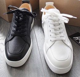 High Quality Brands White Black Leather Rantulow Casual Shoes junior spikes Men Women Flat Luxurious Low Top Red soles Sneakers With Box