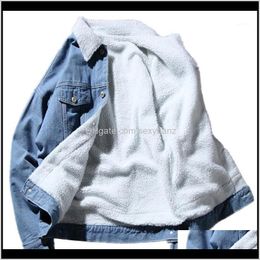 Jackets Outerwear & Clothing Apparel Drop Delivery 2021 Winter Mens Casual Plus Veet Thick Warm Denim Male Add Wool Lapel Cowboy Coats Jacket