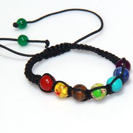 Charm Armband Europeisk Cross Border Armband Beaded Volcanic Stone Seven Chakra Balanced Bead Braiding