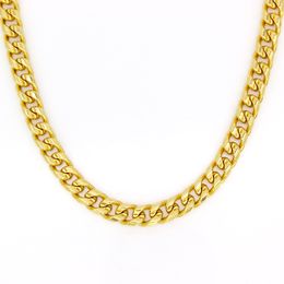 Real 10k Yellow Gold Filled Miami Cuban Chain Necklace 24" Inch Custom Box Lock Men 10mm width 5mm Thickness Heavy