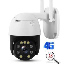 PTZ Kablosuz IP Kamera 1080p HD 5X Optik Dijital Zoom AI İnsan Algılama WiFi Kamera Açık H.265 P2P Audio 5MP Ev Güvenliği CCTV Gözetim Cam