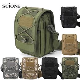 Tactical Pouch Molle Hunting Bags Crossbody Bag Military Waist Pack Outdoor Pouches Case Pocket Camo Climbing Bag X196A Q0721