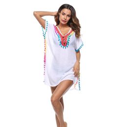 Sexy Tunic Beachwear Swimwear Crochet Beach Cover Ups For Women Pareos Tunics Dress Sarong Swimming Suit Bikini Up Women's