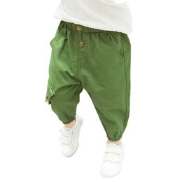 Toddler Boy Pants Pockets Boy Cargo Pant Spring Autumn Kids Pants Solid Color Kids Clothes 0 to 6 Year 211028