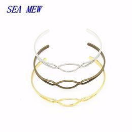 Sea Mew 10 Pcs Fashion Vintage Metal Copper 65*2mm Bangle Base 7 Colours Plated Bracelet Blank Setting for Jewellery Making Q0717