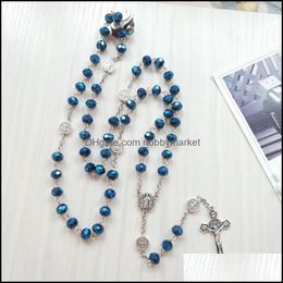 Pendant Necklaces & Pendants Jewellery Catholic Long Cross Crystal Rosary Necklace Drop Delivery 2021 Bkzen