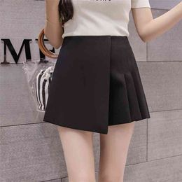 High Waist Loose White Skirt Shorts Women For Summer Autumn Korean Chiffon Skirt Shorts Womens Spring Plus Size Shorts 210625