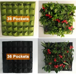 Planters & Pots Wall Hanging Planting Bags 24 Size Pockets Green Grow Bag Planter Vertical Garden Vegetable Living Bonsai Flower Home Supply