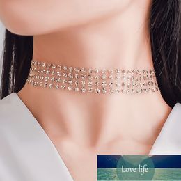 Korean Mesh Necklace Choker Short Neck Shiny Disc Necklace For Women Jewellery Necklaces & Pendants Charms Jewellery Colar Kolye Factory price expert design Quality