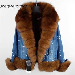 real fur women Short parka coat winter jacket natural thick warm parkas 211011