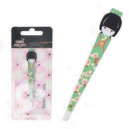 Eyelashes Tweezers Japanese Doll Eyebrow Hair Removal Stainless Steel Clips Tweezers Accessories Makeup Tool for Beauty 6 Colours