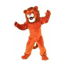 2021 High quality Orange Long Fur Lion Mascot Costume Halloween Christmas Fancy Party Dress Cartoon Character Suit Carnival Unisex Adults Outfit