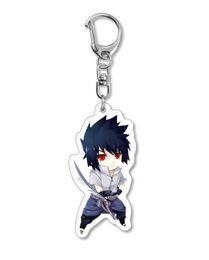 20PCS alot Anime Cartoon Keychain Acrylic Uchiha Sasuke Double Sided Transparent key Chain Jewelry For Fans Gifts H1126231G