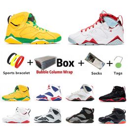 nights shoes NZ - Sale Ray Allen Jumpman 7 mens basketball shoes Flint Topaz Mist Patent Leather Oregon Ducks Hare Bordeaux 7s Barcelona Nights men trainers sports sneakers With Box