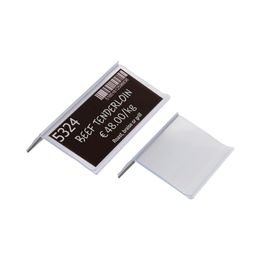 White Hanging Shelf Data Strips Label Holders Price Tag Display For Library