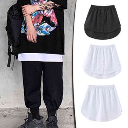 Fashion Womens Adjustable Layering Fake Tops Lower Sweep Skirts Half-Length Splitting Mini Skirt For Shirt Extenders Ropa Mujer G220309