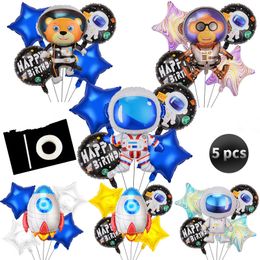 Spaceman Designs Foil Balloon Party Decoration 5pcs/Set Aluminum Inflatable Balls For Kids Toys Festive Supplies