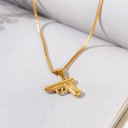Designer Necklace Luxury Jewellery for Women Men Punk Chains Fashion Pistol Style Hip-Hop Aesthetic On The Neck Stainless Steel