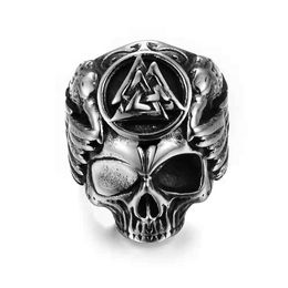 Valily Man Rings Skull Silver Black Punk Skeleton Claw Ring For Men Stainless Steel Ring Jewelry Hip Hop Party Christmas Gift