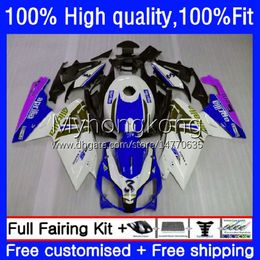 Blue white Injection Bodys For Aprilia RSV 125 RS 125 RR 125RR RSV-125 RS125 R 06 07 08 09 10 11 8No.31 RSV125 RSV125RR RS-125 RS4 2006 2007 2008 2009 2010 2011 OEM Fairing