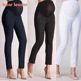 Bear Leader Pregnancy Women Casual Pants Fashion Pregnant Ladies Belly Support Capris Maternity Straight Solid Colour Clothes 210708