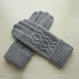 Wool Gloves Fashion Thick Warm Knitted Women Female Outdoor Winter Warm Mittens For Driving