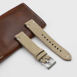 Suede Leather Watch Band18mm 20mm 22mm 24mm Quick Release Strap Replacement Vintage Watchband for Men Women Brown H0915
