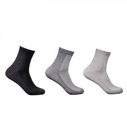Men's Socks 10% Silver Fiber Deodorant Combed Cotton Middle Tube Crew