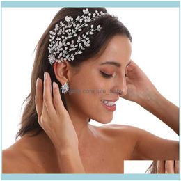 Jewelrycrystal Belt Wedding Hair Aessories Water Headband Crown Woman Tialas Bride Alice Band Jewelry Drop Delivery 2021 Rh3Vt