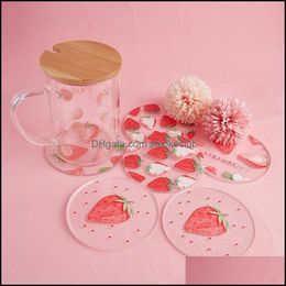 Mats & Pads Table Decoration Aessories Kitchen, Dining Bar Home Garden 2021 Colorf Acrylic Waterproof Insation Cup Pad Cute Coffee Milk Mat