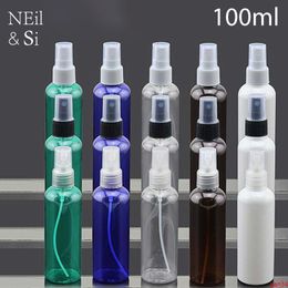 100ml Cosmetic Perfume Plastic Spray Bottle Refillable Makeup Women Water Sprayer Containers Clear Blue White Green Browngood qtys