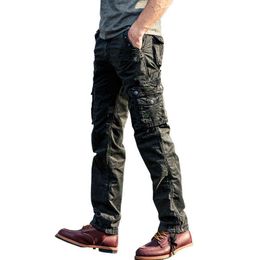 drop shipping men cotton military casual ankle length pants solid comfortable straight trousers 3 Colours 28-38 JPCK08 H1223