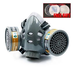 Half Face Dust Gas mask Chemical Respirator Dual Filters Work Safety Protective For Industrial Spraying Painting Organic Vapor